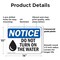 Signmission Do Not Turn On The Water, 14 in W x Rectangle, Plastic OS-2PACK-NS-P-1014-L-11394 - alternate 2